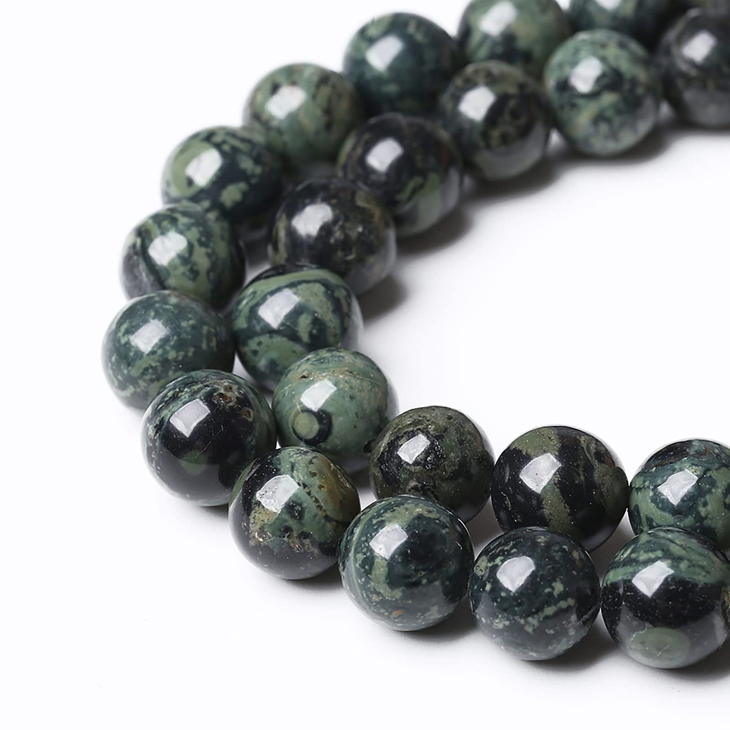 10mm 38pcs Natural Kambaba Jasper Beads Round Loose Energy Healing Stone Beads for Jewelry Making DIY Bracelet 15 Inch