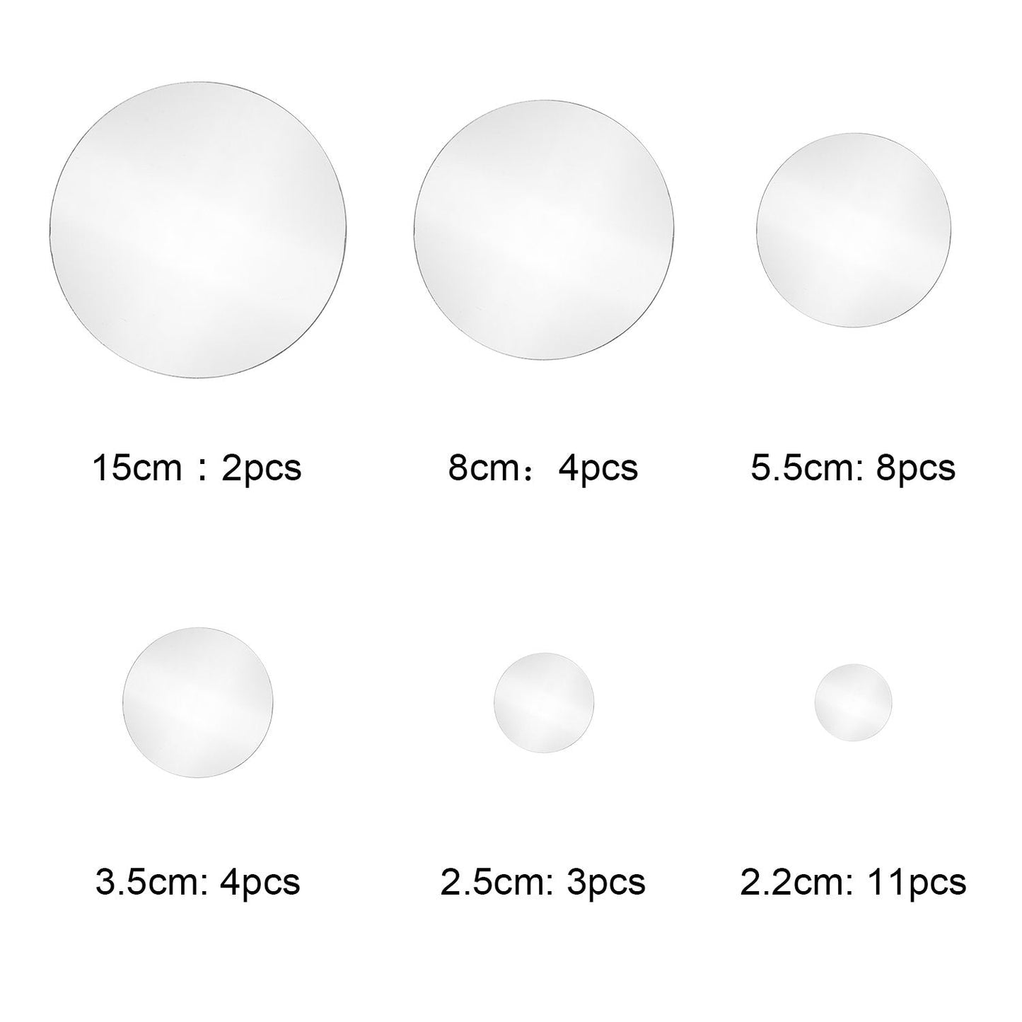 32 Pieces Removable Acrylic Mirror Setting Wall Sticker Decal for Home Living Room Bedroom Decor (Round Circle, 32 Pieces)