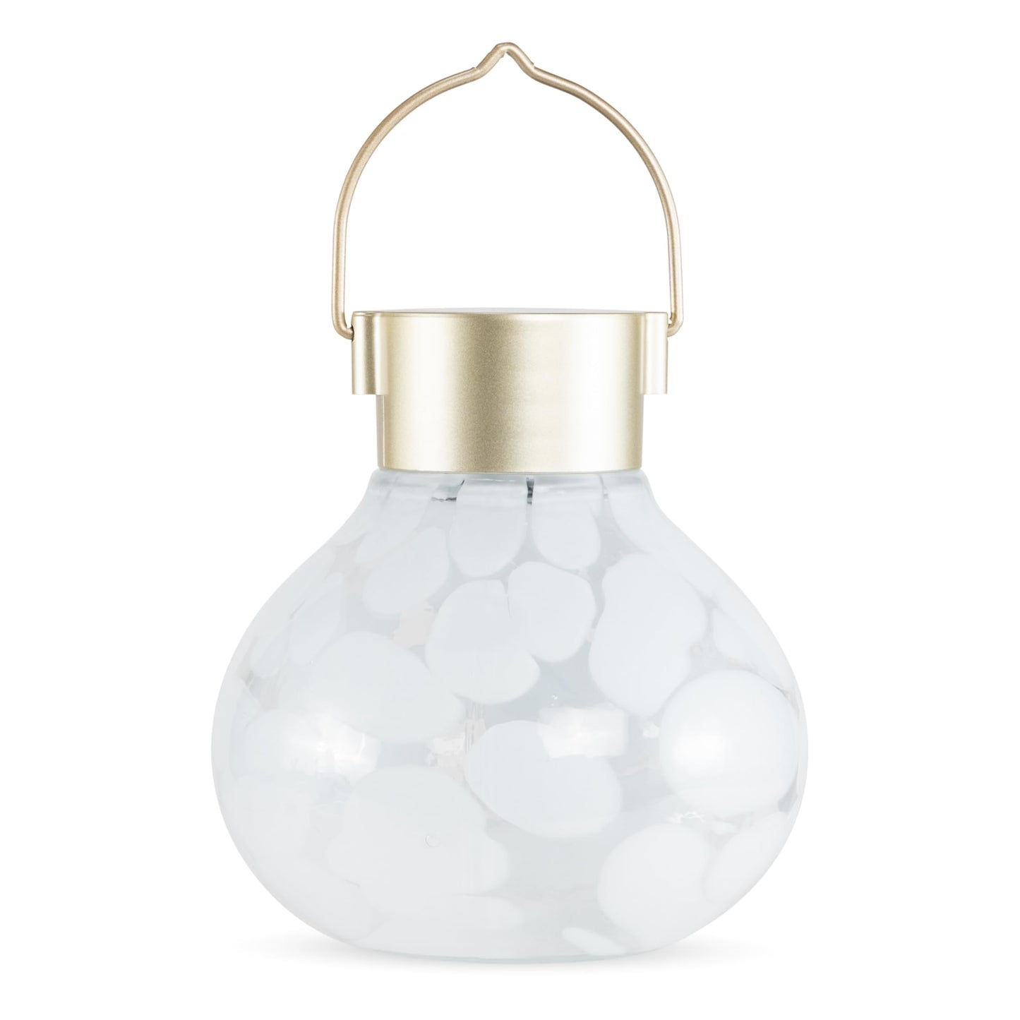 Allsop Handblown 5" Outdoor Solar LED Tea Lantern - White