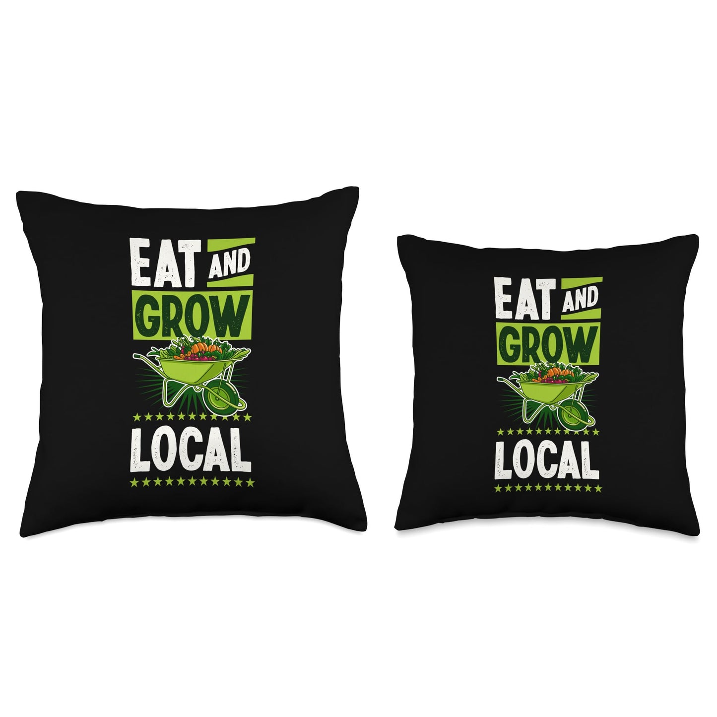Eat And Grow Local Wheelbarrow Of Garden Vegetables Throw Pillow