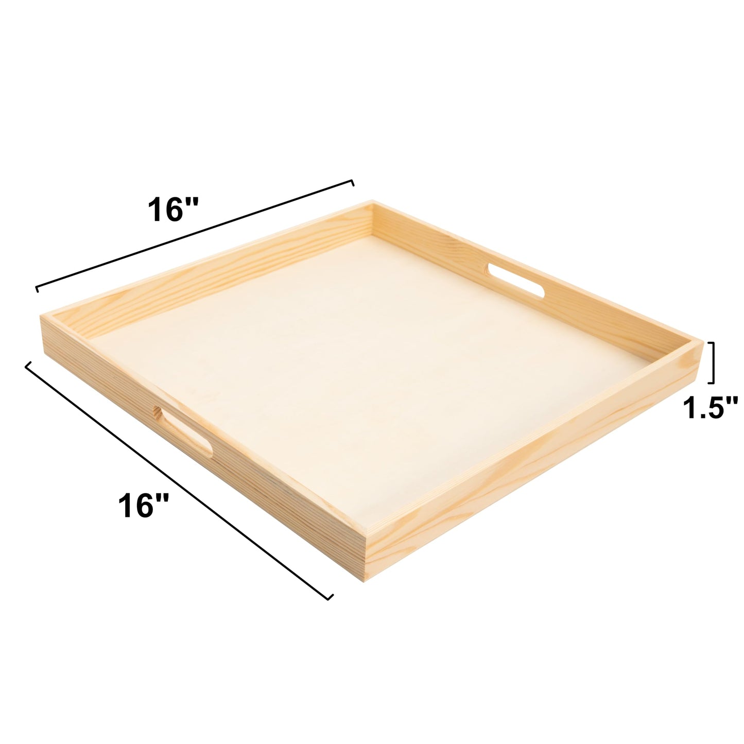 Wooden Nested Serving Trays – Unfinished Square Trays with Cut-Out Handles for Crafts, Serving, Ottomans & Home Décor – Set of 5