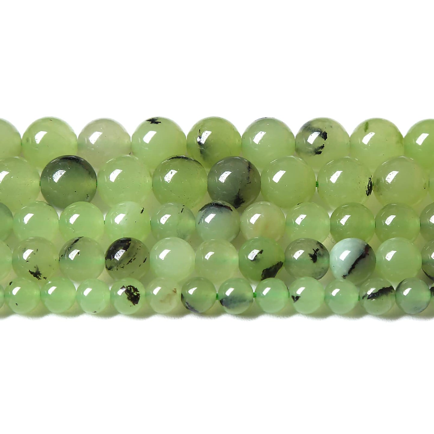 45pcs 8mm Natural Prehnite Jade Stone Round Loose Spacer Beads for DIY Jewelry Making Necklaces Bracelets Healing Energy Beads (8mm, Prehnite Jade)