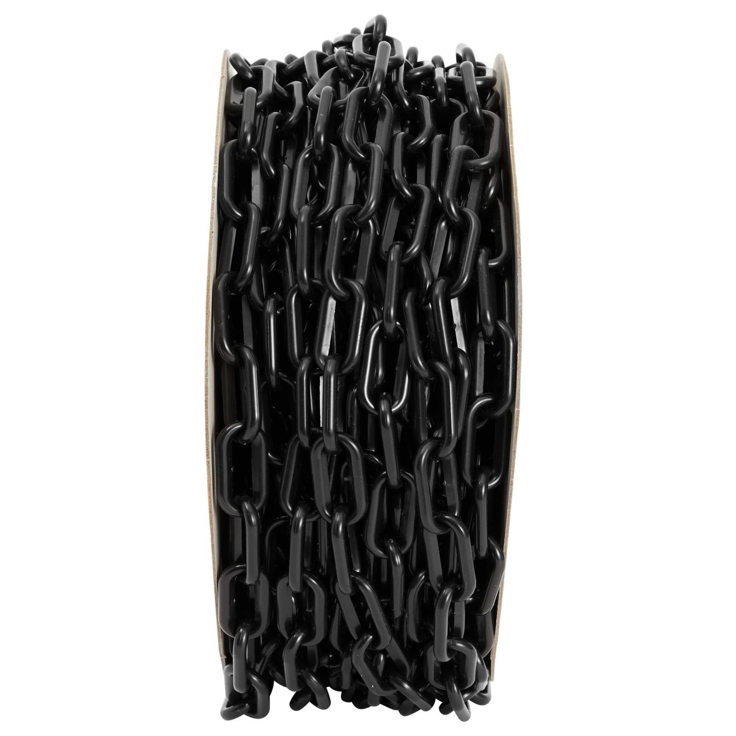 Stockroom Plus Plastic Chain - 100 ft, Black Plastic Chain Links - Safety Barrier for Fence, Driveway, Parking Lot & Gate