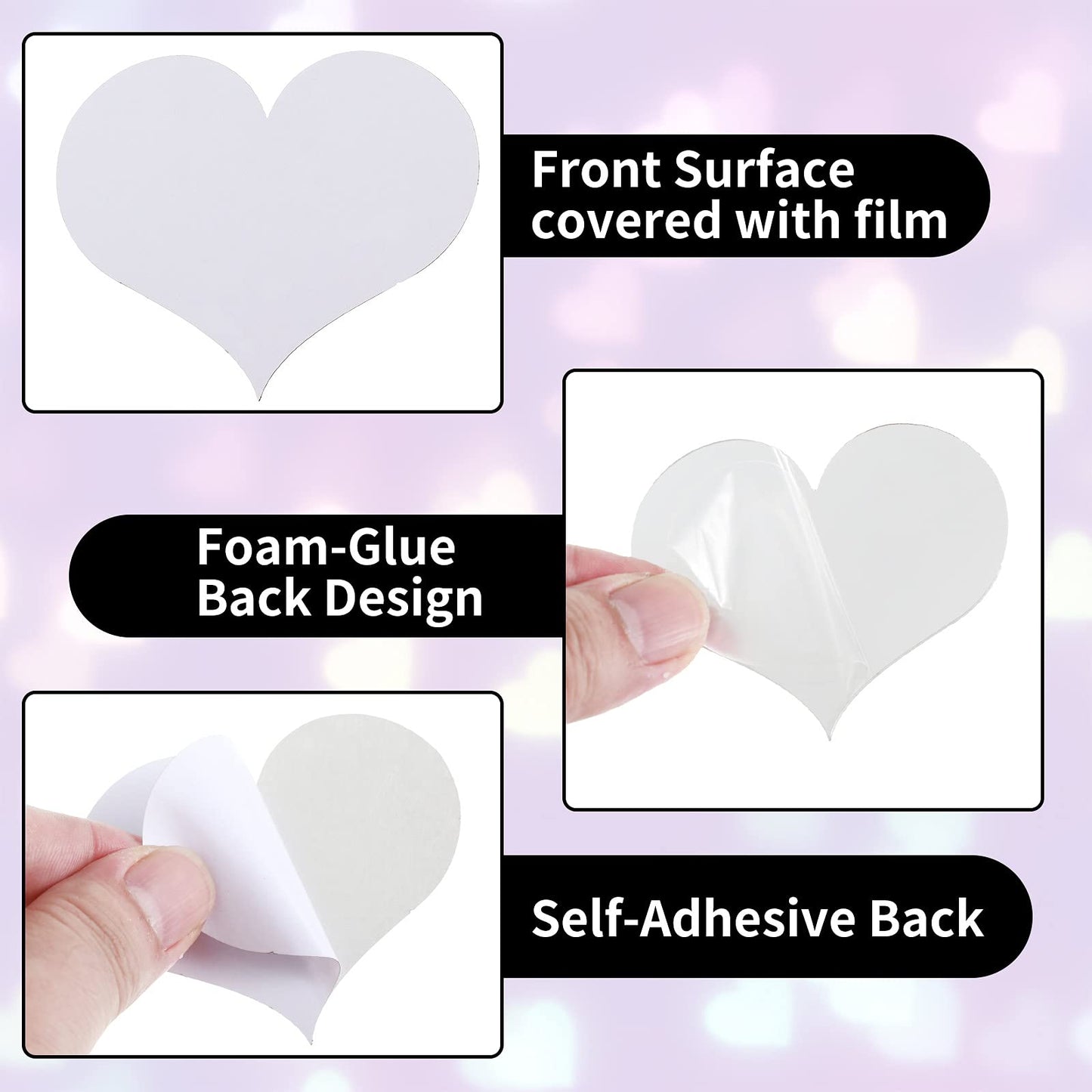 Zonon 17 Pieces Heart Mirror Wall Decal 3D Acrylic Heart Mirrors Wall Art Decor Removable Sticker for Living Room Bedroom Home Decoration