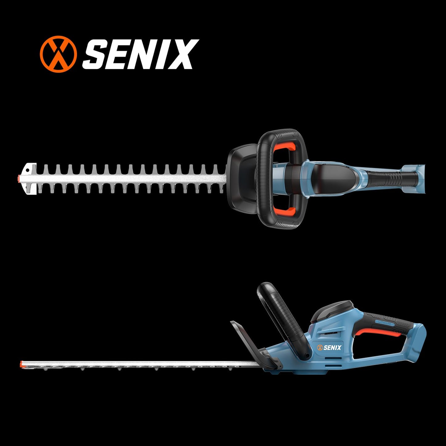 SENIX HTX2-M-0 X2 20 Volt Max* 18-Inch Battery Powered Cordless Hedge Trimmer with Brushless Motor, Double-Sided Dual Action Blades, 3/4" Cutting Capacity, Tool Only, Battery Not Included