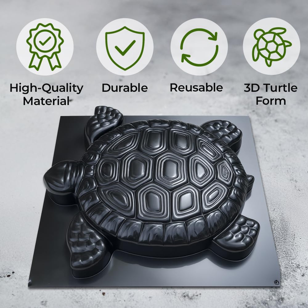 BETONEX Turtle Stepping Stone Mold Garden Concrete Mold Cement Plastic ABS 2mm - Tortoise Mould for Cement - Paving DIY Turtle Garden Stone Path Form