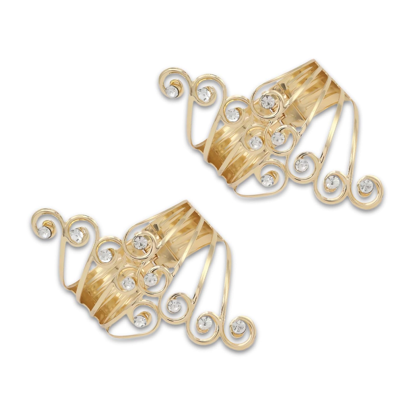 Pcmursal 2 Pack Curtain Tie Backs, Decorative Curtain Tiebacks for Home Office Decortaion (Gold)