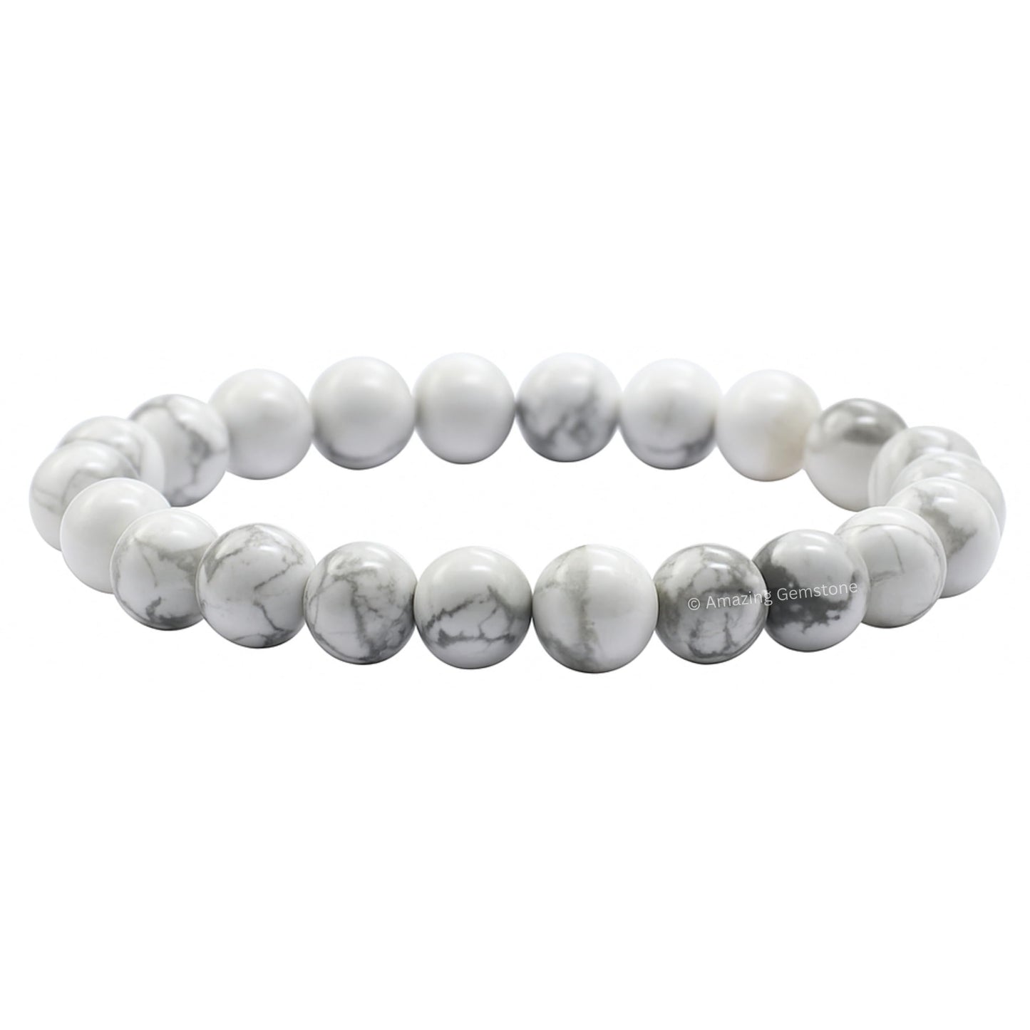 Amazing Gemstone Crystal Bracelet for Women Men's Gifts - Protection Healing Crystal Bracelet - 8mm Gemstone Beaded Stretchable Bracelet Pulseras Para Hombres Mujer Stocking Stuffers Mothers Day Gift (Howlite)