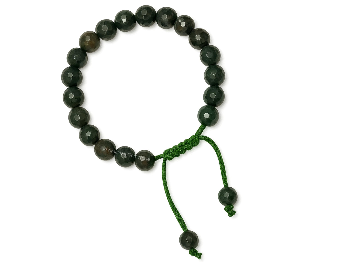 Amazing Gemstone Bloodstone Bracelet for Women - Chakra Mens Bracelet Protection Crystals & Healing Stones - Faceted Beaded Blessing Bracelet Spiritual Meditation Gift Christmas Stocking (Adjustable)
