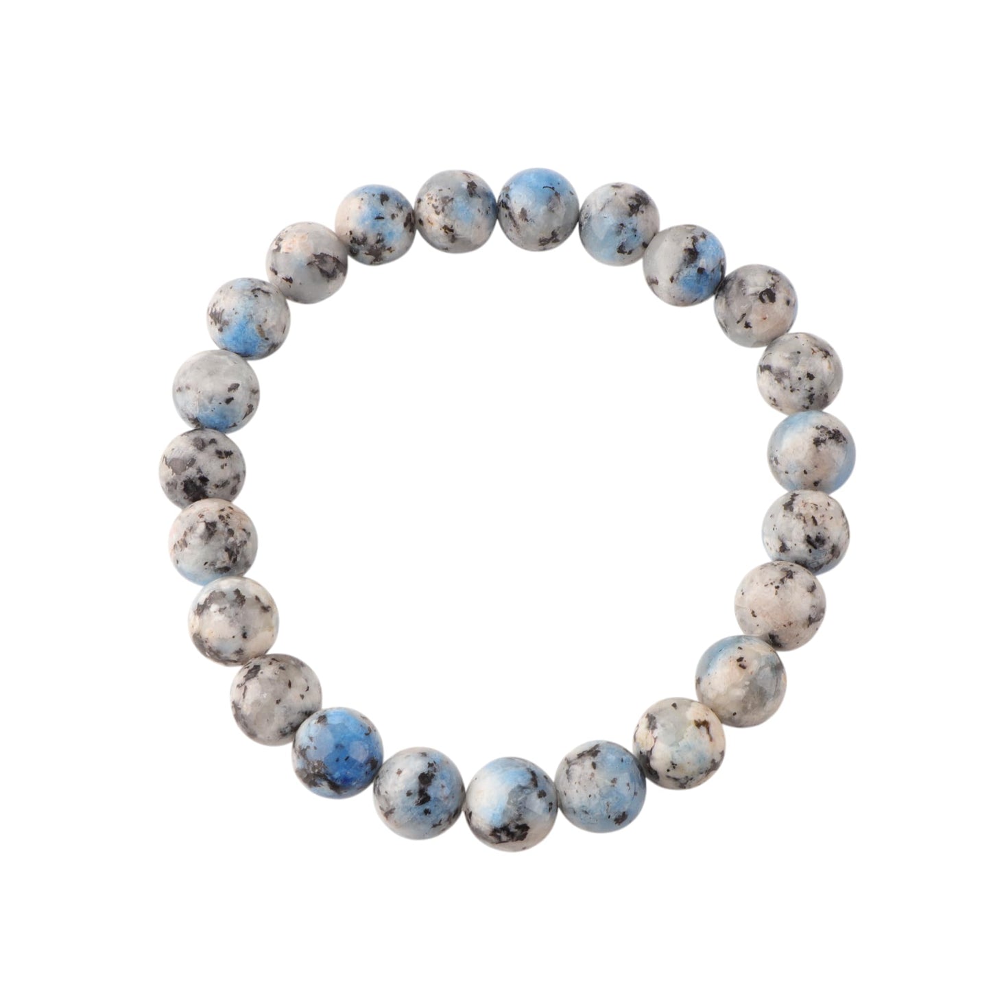 Anagha Jewels Natural K2 Jasper Cystal Beads Bracelet For Women & Men, Handmade 8mm K2 Jasper Beaded Stretch Bracelet 7.5", Energy Power Chakra Healing Bracelet, Blue Stone Bracelet