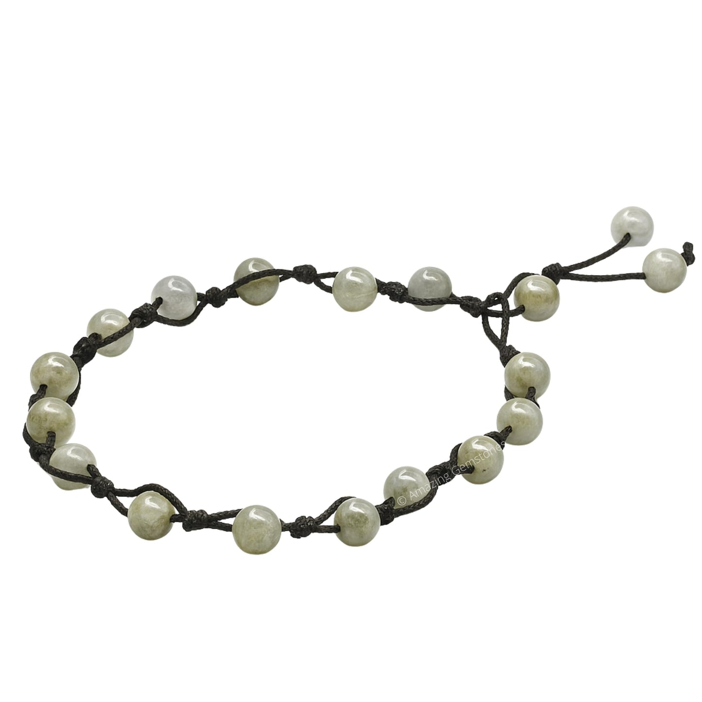 Amazing Gemstone Labradorite Anklet Ankle Bracelets for Women - Waterproof Beaded Healing Crystal Anklets, Plus Size Chakra Gemstone Bead Anklet (Stretchy Adjustable - Hand Knotted)