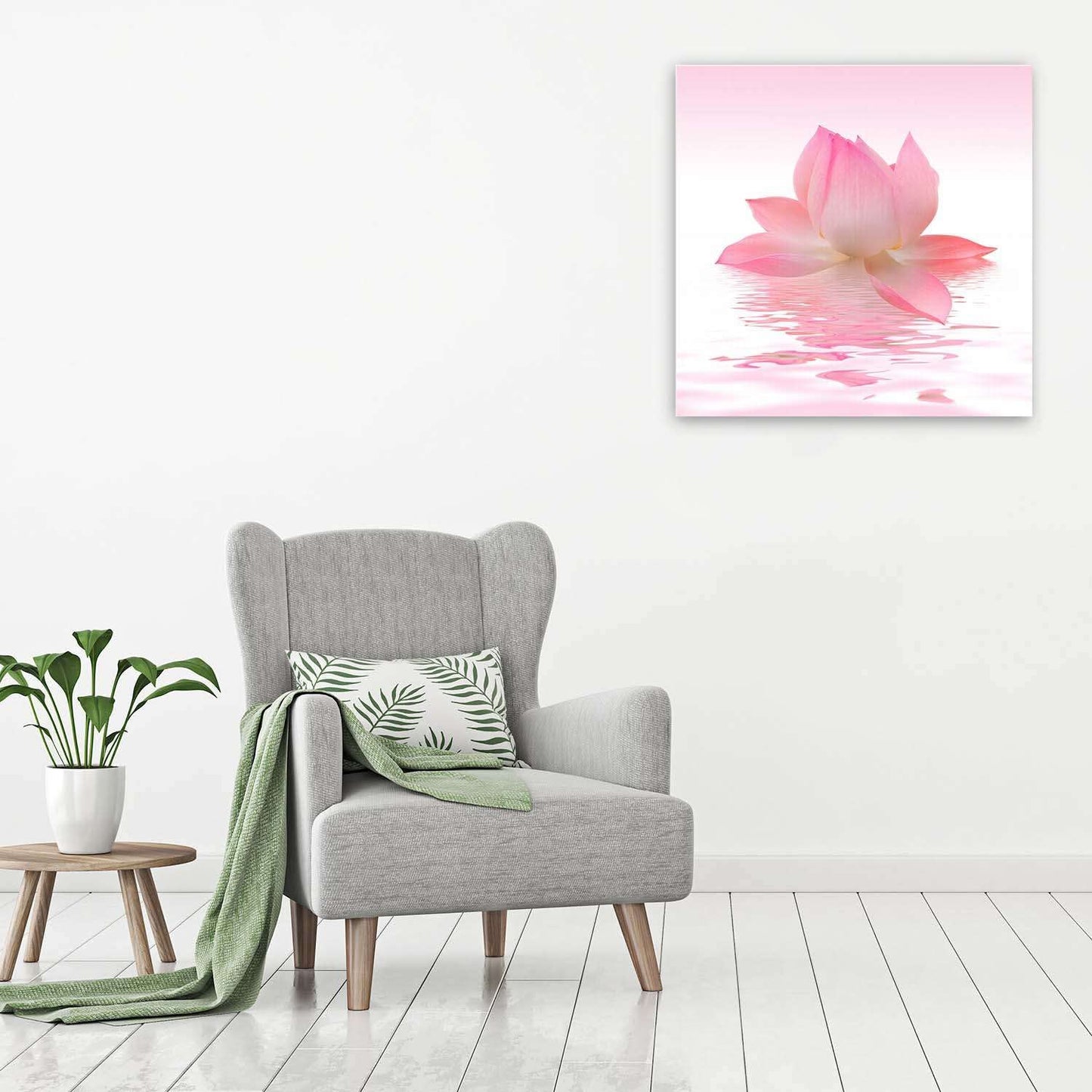 Glass Wall Art Startonight Acrylic Decor Pink Petals, Flowers Artwork 24" x 24"