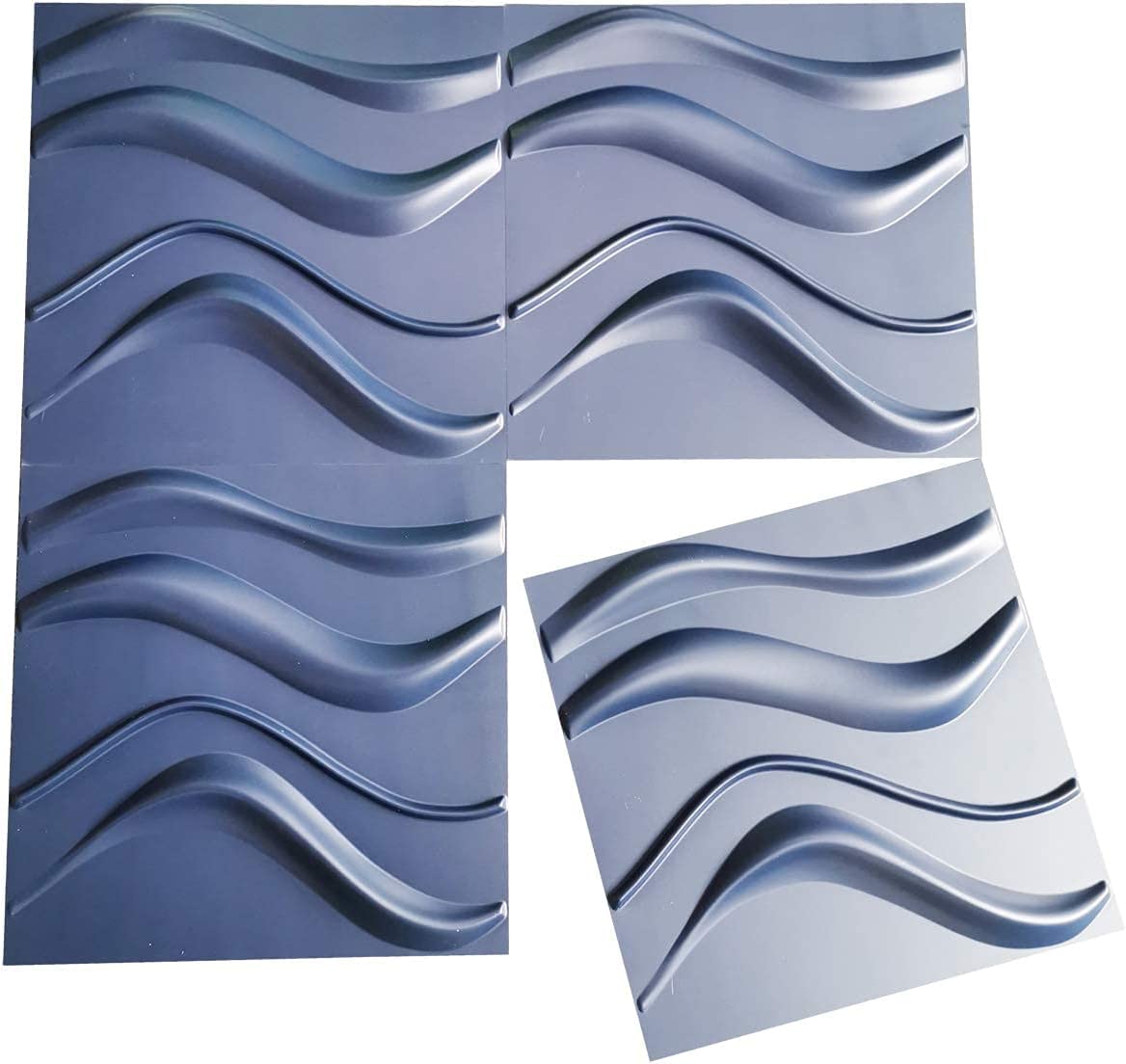 Art3d Navy Blue 3D Wall Panel PVC Slim Wave Covers 32 Sqft, for Interior Wall Decor in Living Room,Bedroom,Lobby,Office,Shopping Mall