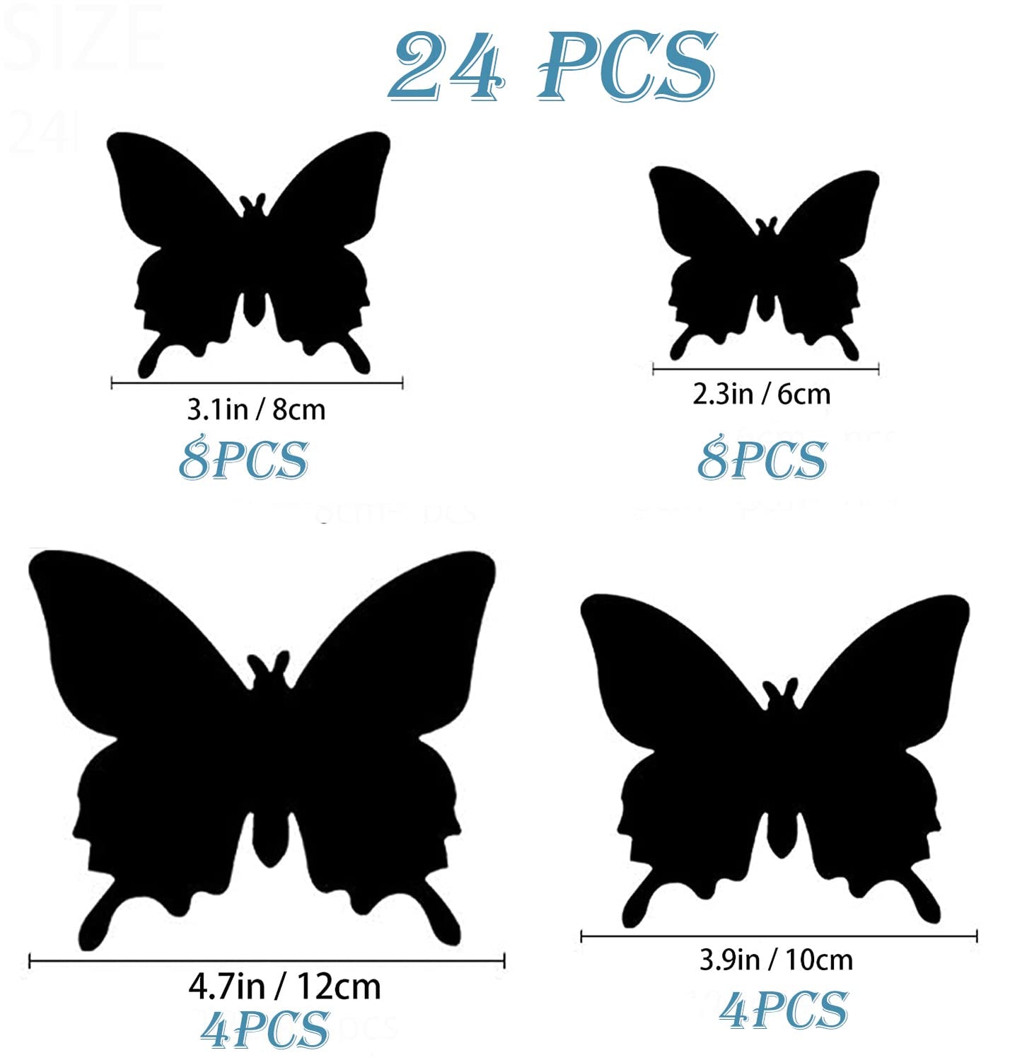 OPSEAM Butterfly Wall Decor 24/48 PCS, 3D Butterflies Stickers for Party Decorations with Magnets(Purple, 24)