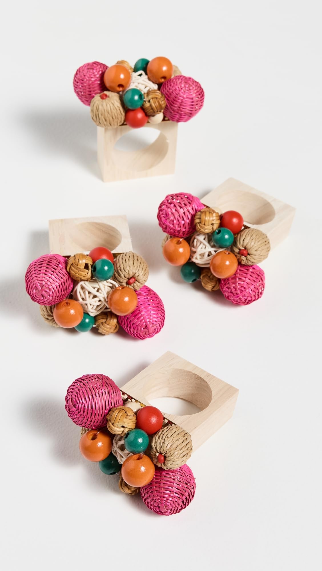Kim Seybert Women's Java Napkin Rings Set of 4, Multi, One Size