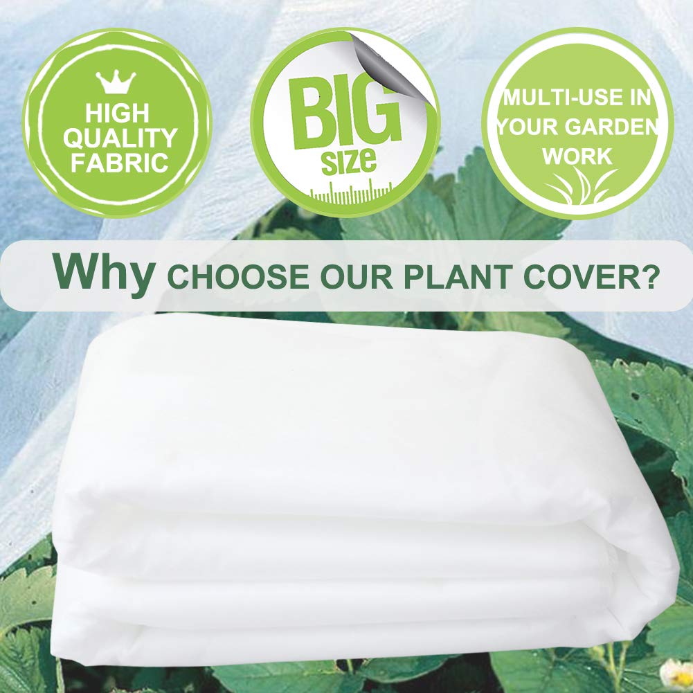 Plant Covers Freeze Protection 10 ft x 30 ft Floating Row Cover 0.9oz/yd² Garden Fabric Plant Cover for Winter Frost/Sun Pest Protection (10FT X 30FT)