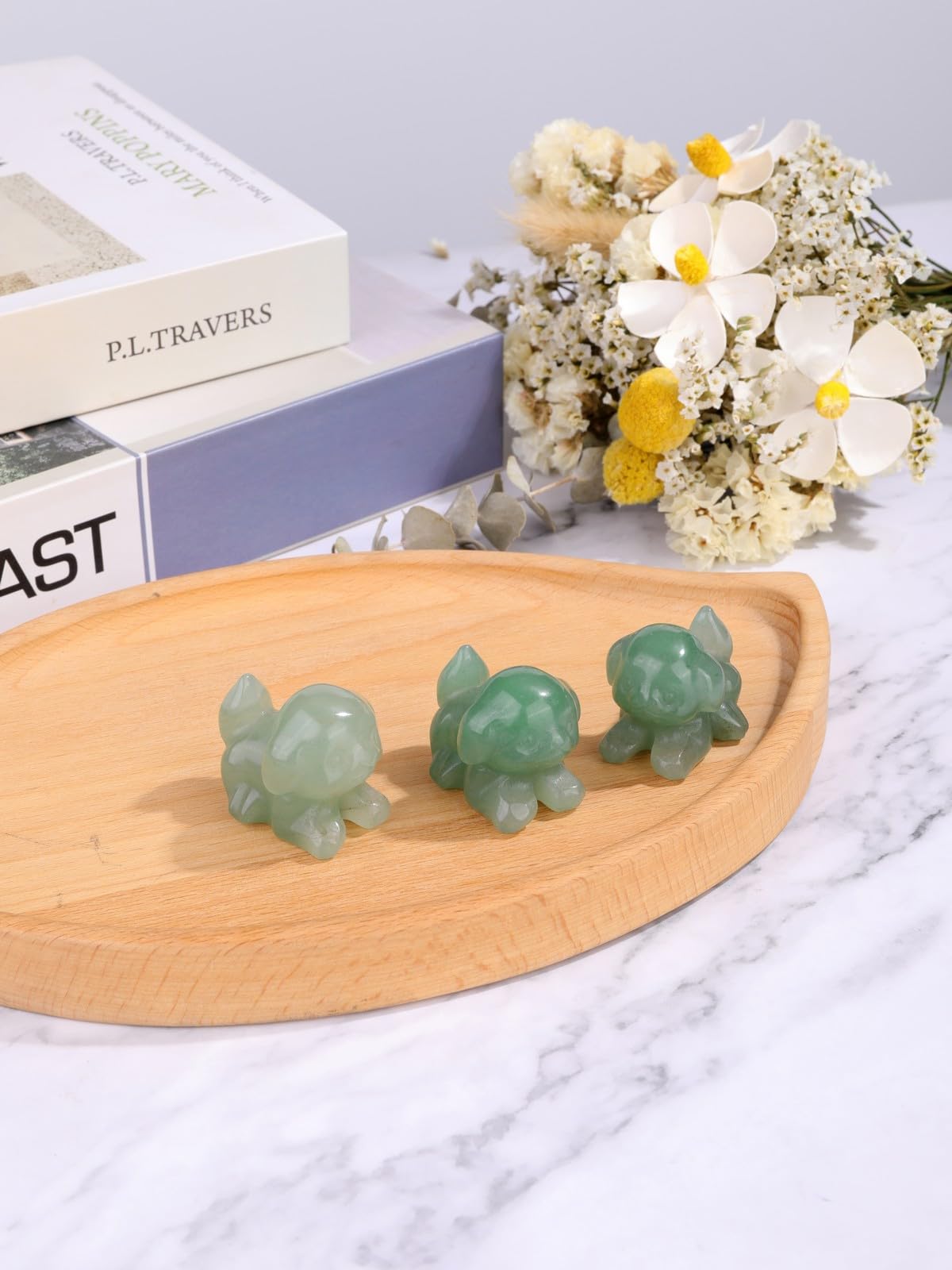 CrystalTears Green Aventurine Crystal Dog Figurine, 1.5” Healing Gemstone Dogs Puppy Statue Ornament for Home Office Decor, Cute Lucky Crystals Dogs Gifts for Gifts for Women Dog Lovers Men Christmas