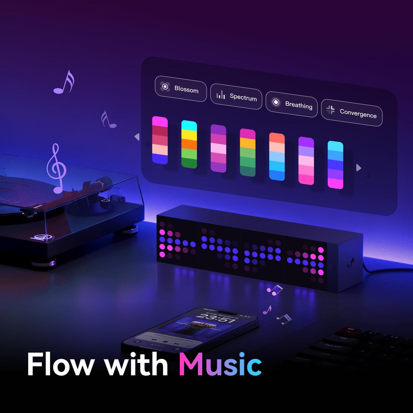 YEELIGHT Smart Pixel Art Table Lamp, 4 Pack Cube Light Kit with Music Sync, DIY LED Display with Clock Mode, RGB Mood Night Light Works with Matter and Alexa, App Control, for Gaming Room & Bedroom