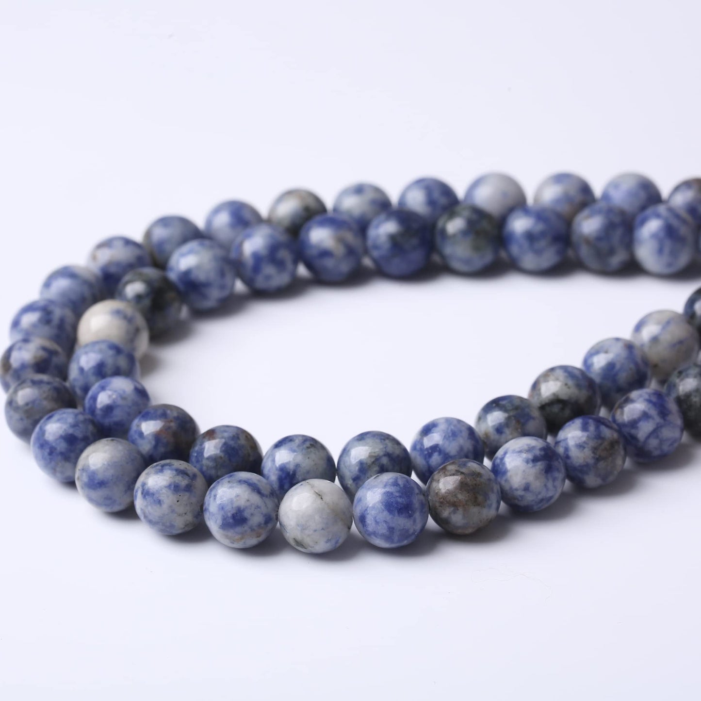 10MM Blue Sodalite Jaspers Stone Round Loose Beads Natural Gem Beads Crystal Energy Stone Beads for Jewelry Making DIY Bracelet Necklace