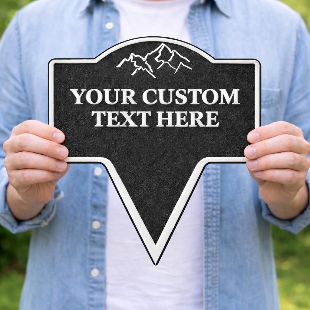 Custom Yard Stake Sign – Personlized Text, 8"x10"–11"x13", Safety Notices, Delivery Instructions, Children at Play, Pet Warnings, Easy Ground Install, Weatherproof PETG, Made in USA