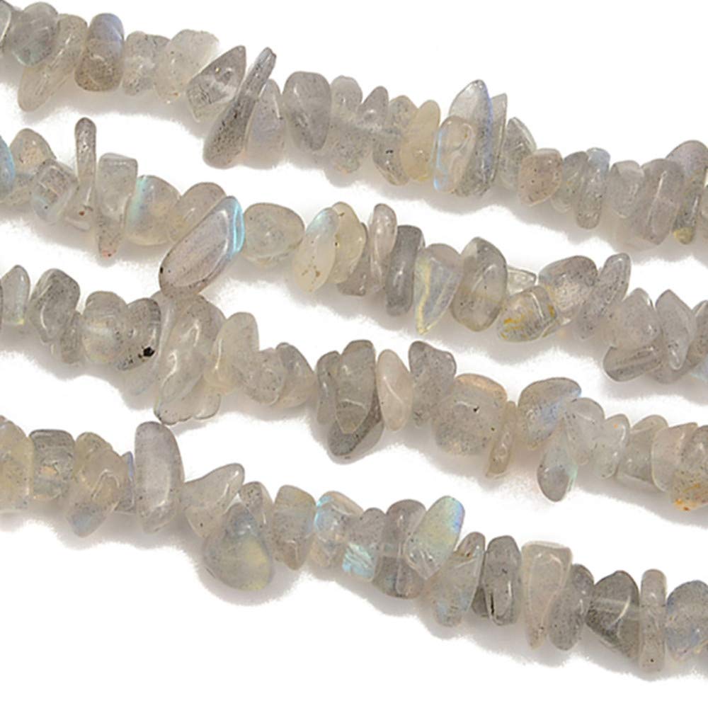 PLTbeads Gemstone Chips Natural Labradorite3-5mm Healing Crystals Waist Bracelets Necklace Kit Irregular Stone DIY Crafts Design Jewelry Making Approxi 32 inch