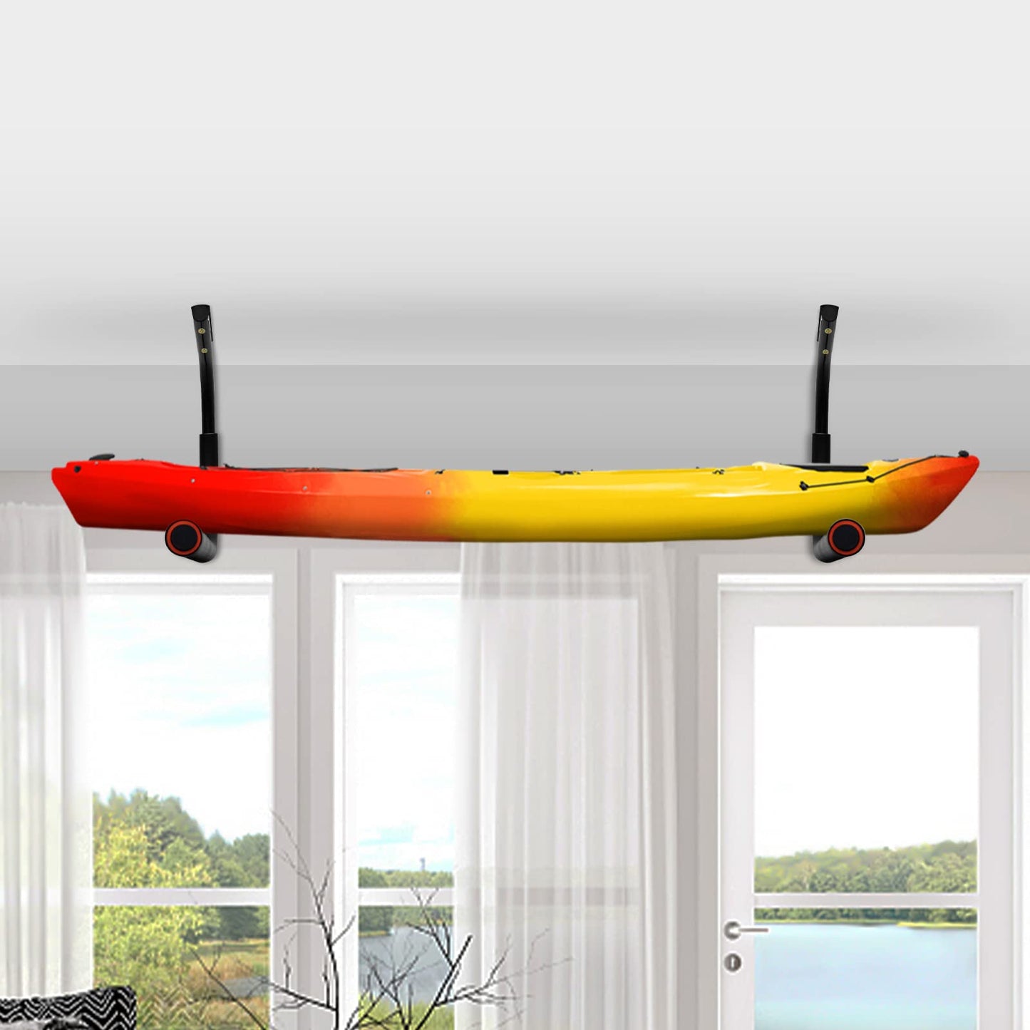 TWO STONES Surfboard Rack for Wall, Paddle Board Rack Storage for Ceiling/Wall, Heavy Duty Surfboard Wall Mount to Display SUPs, Paddleboards, Longboards, Indoor and Outdoor