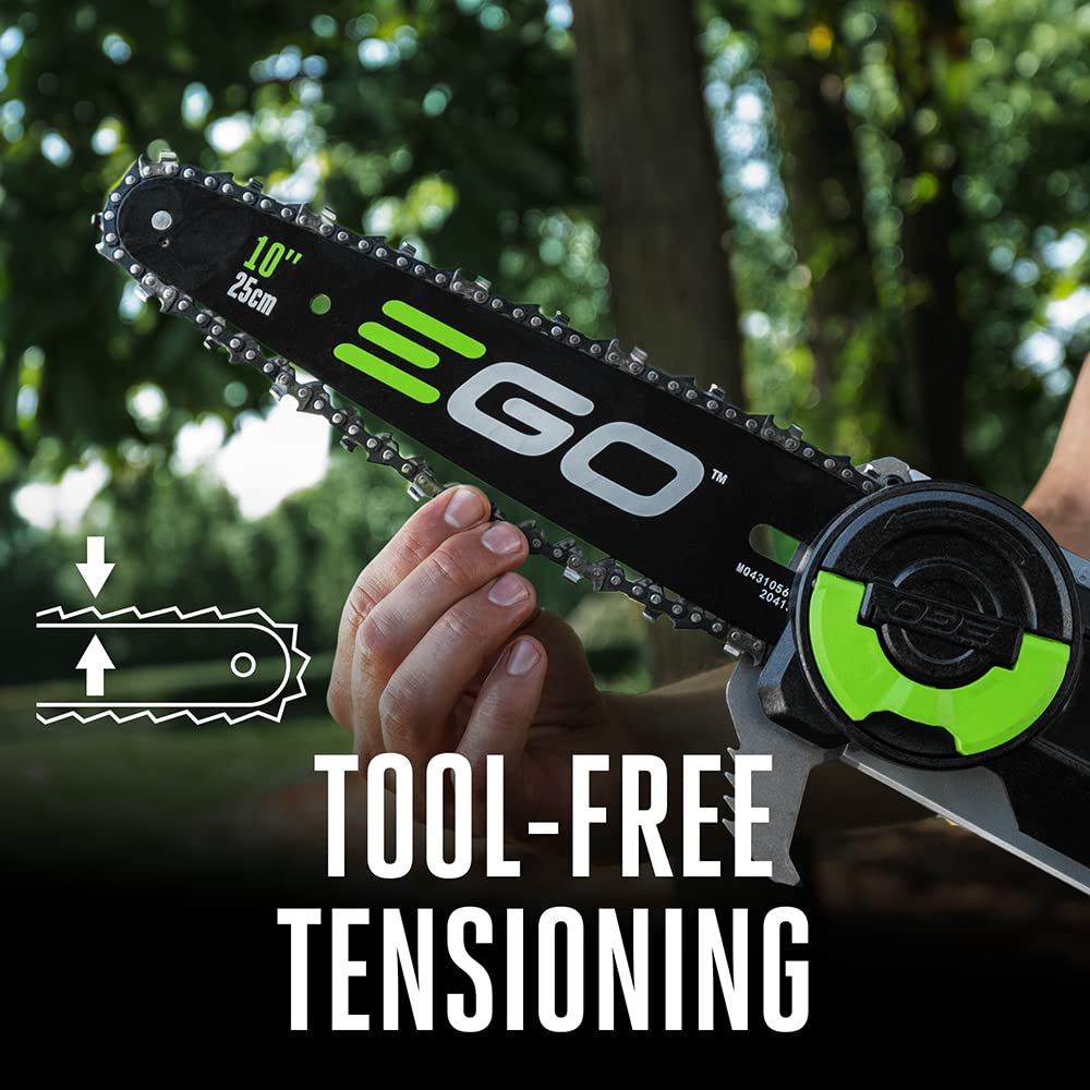 EGO Power+ Pole Saw for Tree Trimming, Cordless Electric Pole Saw with Telescopic LED Cut Line Indicator, Includes 56V 2.5Ah Battery and Charger - PS1001