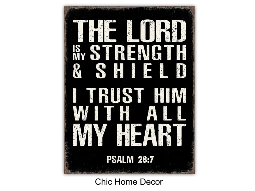 Christian Wall Art - Religious Wall Decor- Christian Gifts for Men - Motivational Quotes Scripture - Man cave Decor - Positive Quotes Wall Art - Inspirational Office Décor Print