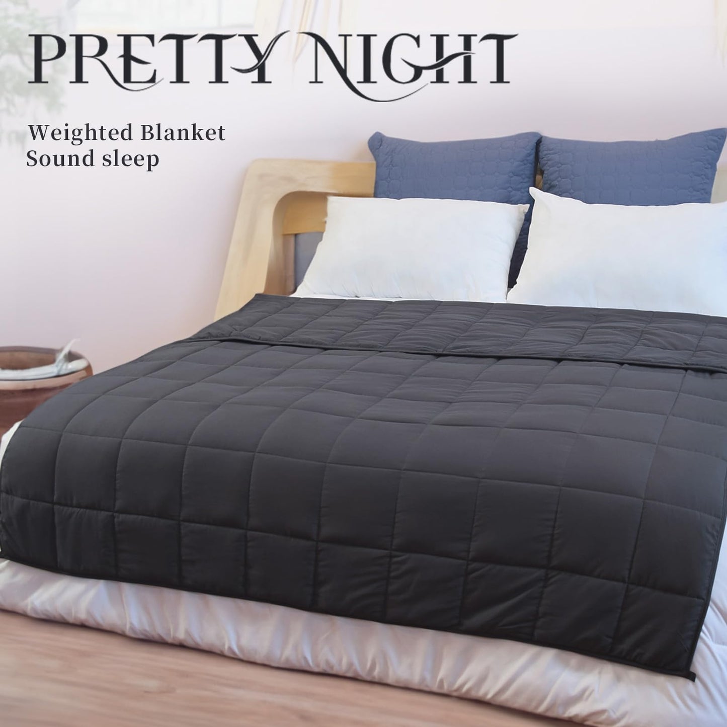 PRETTY NIGHT Weighted Blanket 20lbs Queen Size Dark Grey 60"x80" Weighted Blankets for Adults Heavy Blanket are Comfortable and Cozy