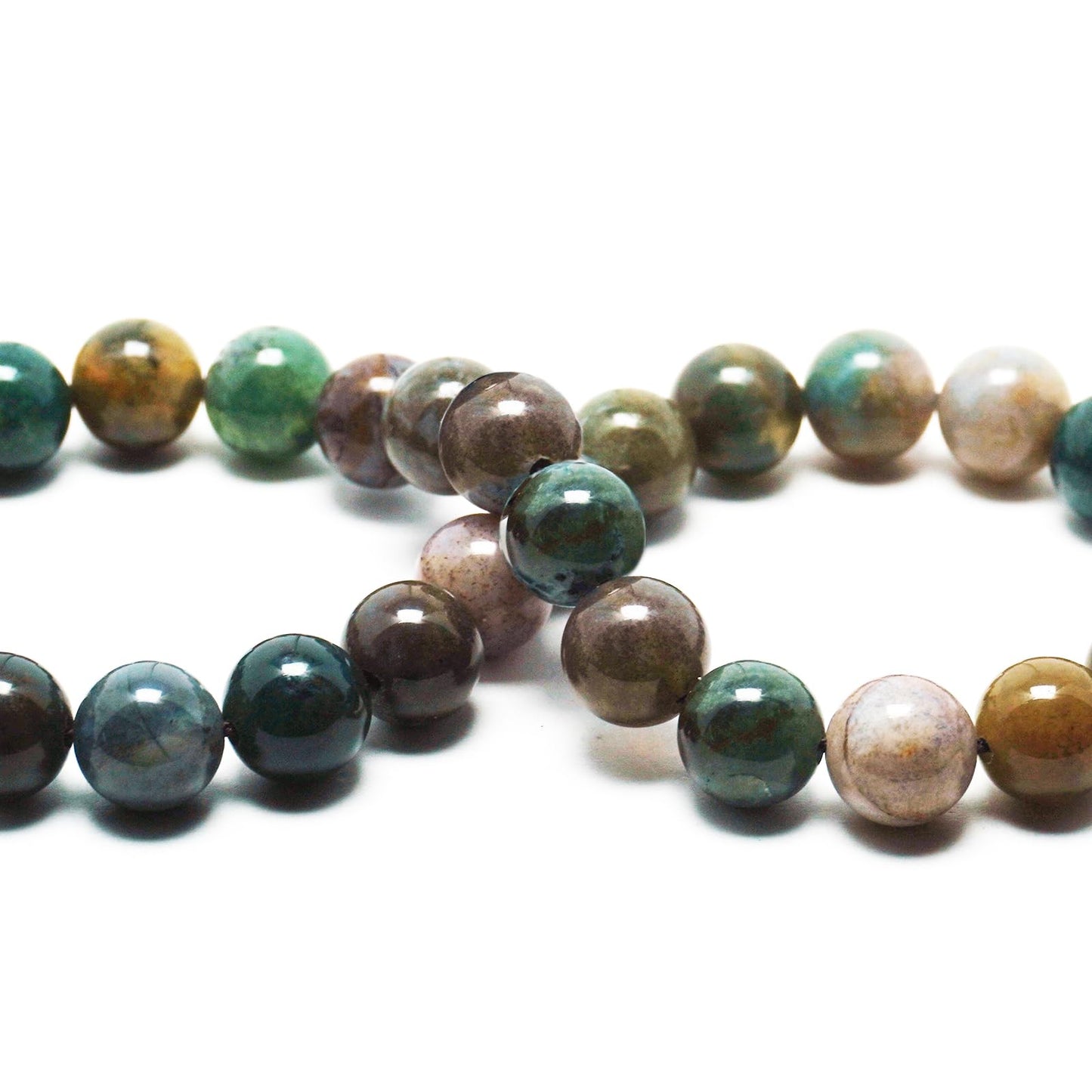 DIQIO Natural Stone Beads Gemstone Beads for Jewelry Making - Indian Agate Beads for Bracelets, 6mm Crystal Round Beads(58-60pcs, 6mm, Indian Agate)