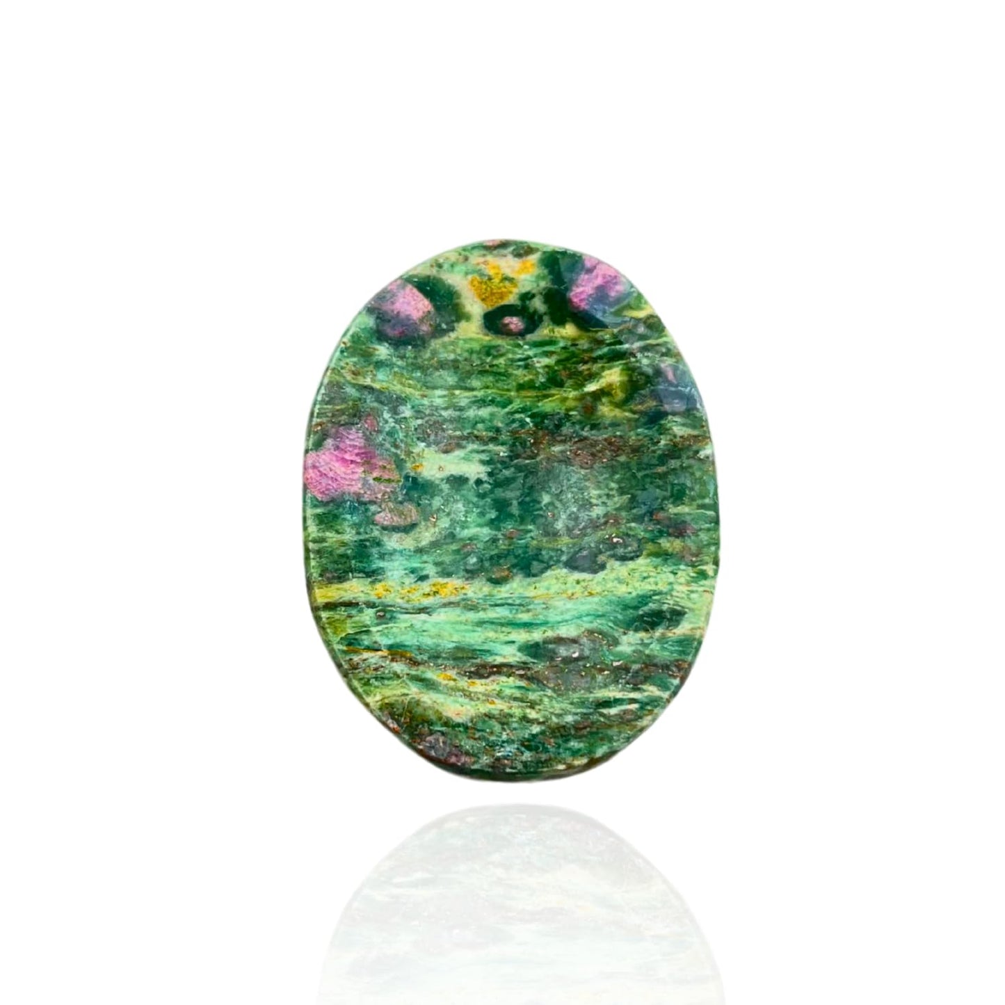 GEMSCITE Ruby Zoisite Thumb Worry Stones Metaphysical Gemstone Crystal Healing Reiki Men Women Gift Feng Shui Positive Energy Love Wellness Palm Stones Wicca Powerful