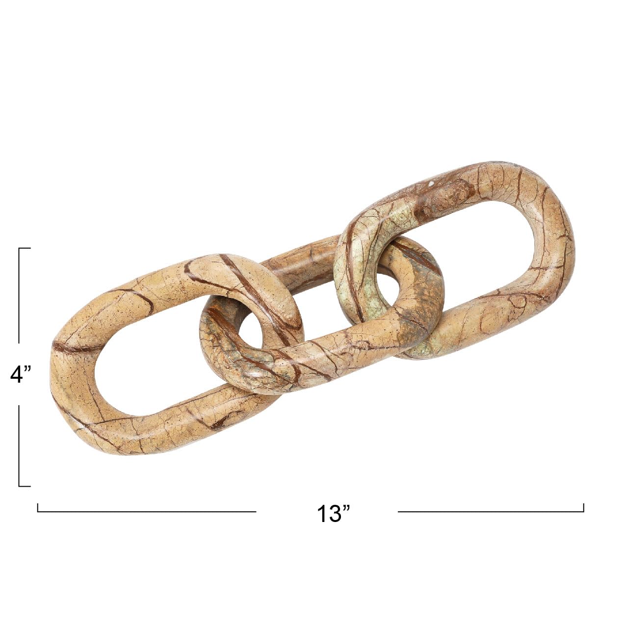 Bloomingville Decorative Marble Chain, Variegated Brown Tones