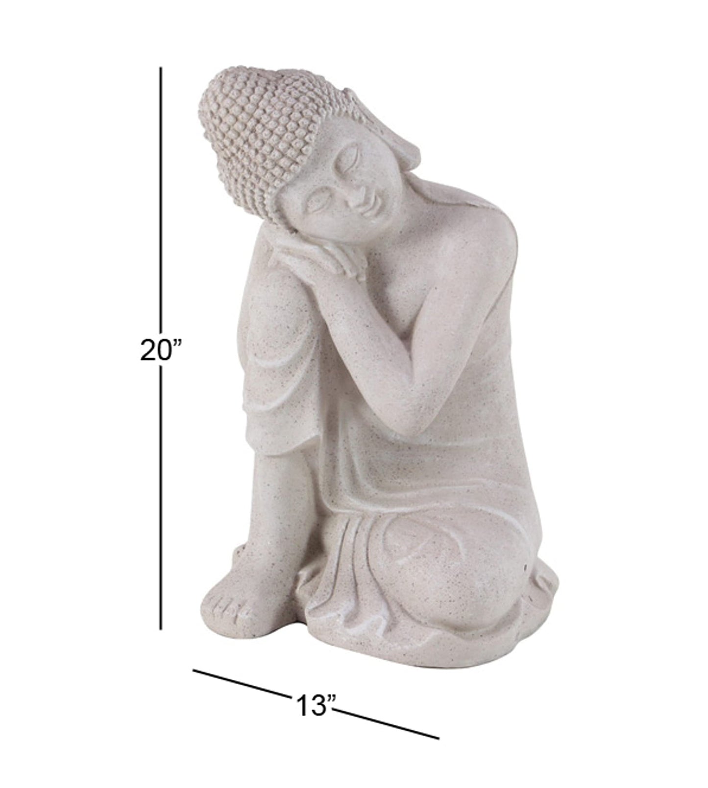 Deco 79 Magnesium Oxide Buddha Decorative Garden Sculpture Indoor Outdoor Meditating Garden Statue, Outdoor Sculpture 13" x 13" x 20", Gray