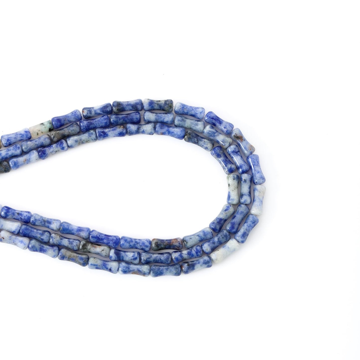 5x12mm Natural Blue Sodalite Stone Bamboo Shape Gem Healing Energy Loose Spacer Beads for DIY Necklace Bracelet Earring
