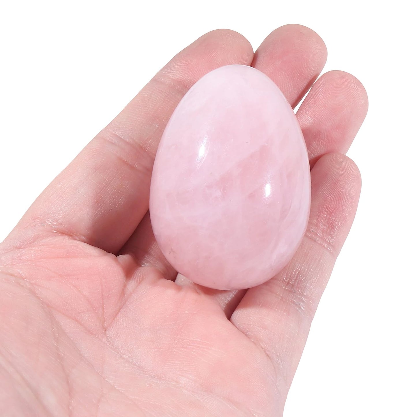 favoramulet Polished Stone Egg for Easter Day, Palm/Pocket/Worry Enegry Healing Crystal Display Sphere Figurine Fengshui, Rose Quartz 1.8" x 1.3"