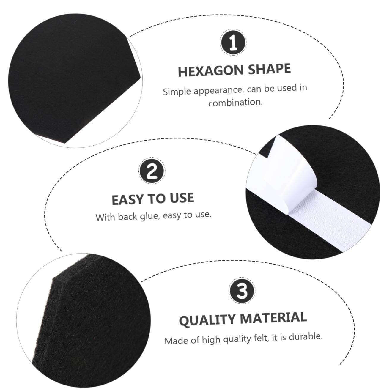Uonlytech 10pcs Felt Message Board Wall Decor Photo Display Board Easy Install Wall Sticker for Home Decor