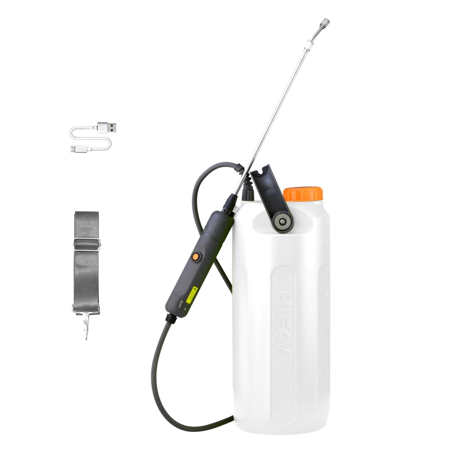 HIFAY ESX-8 Electric Sprayer, Garden Sprayer 2 Gallon,Weed Sprayer in Lawn & Garden,Rechargeable Battery Powered Sprayer with Telescopic Wand,Plant Mister,Indoor Watering Can for Plants (Translucent)