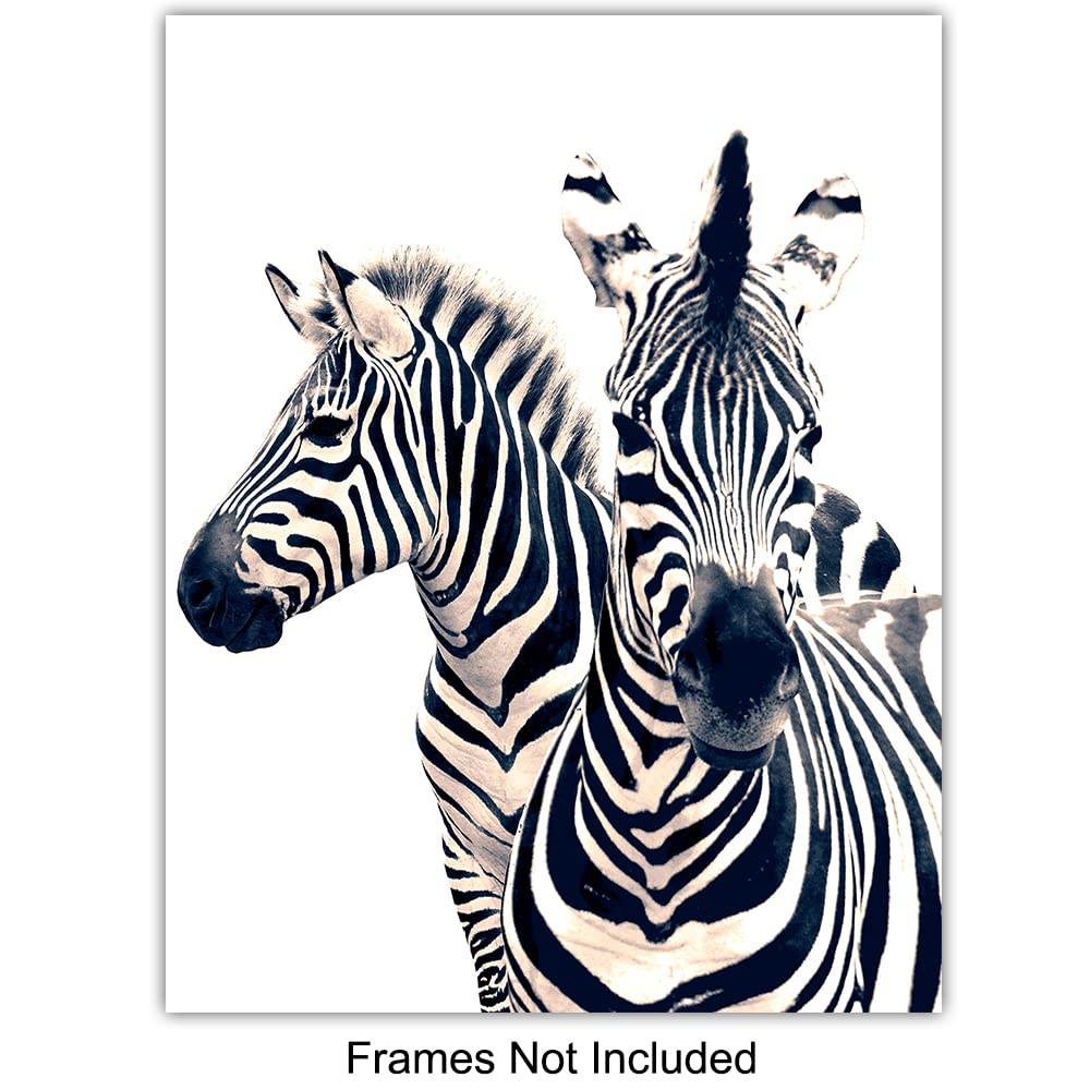 Black and White Photography African Animals Art Print Set, Wall Art Posters - Unique Contemporary Decor for Home or Office - Great Inexpensive Housewarming Gift for Nature Lovers, 8x10 Photos Unframed