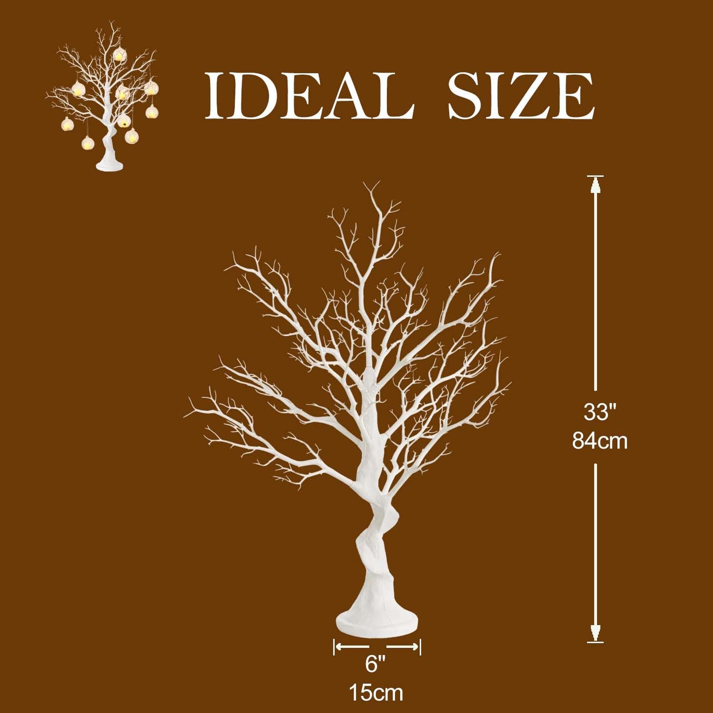 Panlaolao 33 Inch White Easter Tree Centerpiece - Spring Wedding Table Decor with Manzanita Branches for Easter, Birthdays, Baby Showers, Valentine's Day | Reusable Holiday Display with Easy Assembly