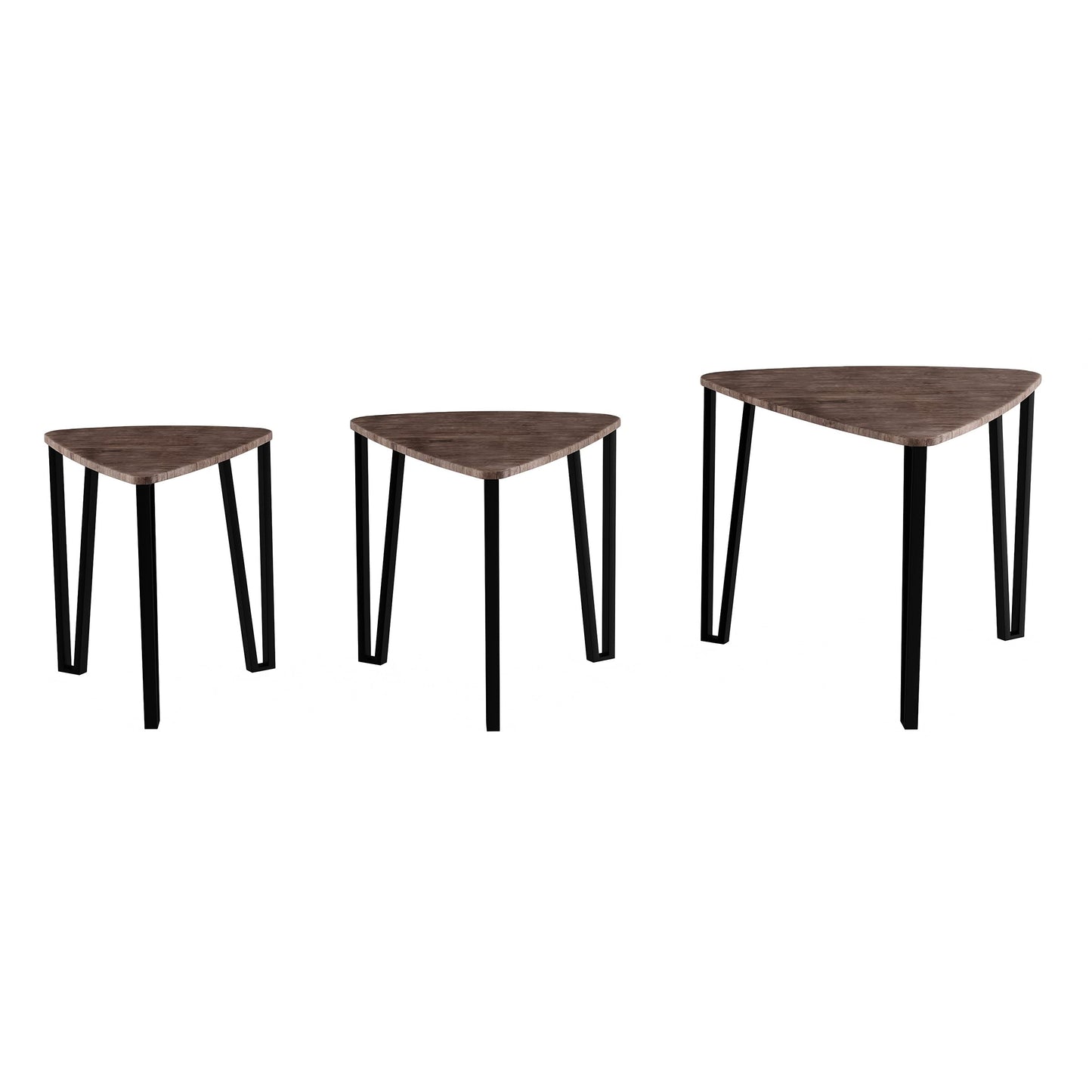 LAVISH HOME Nesting Set of 3, Modern Woodgrain Look for Living Room Coffee Tables or Nightstands-Contemporary Accent Decor Furniture