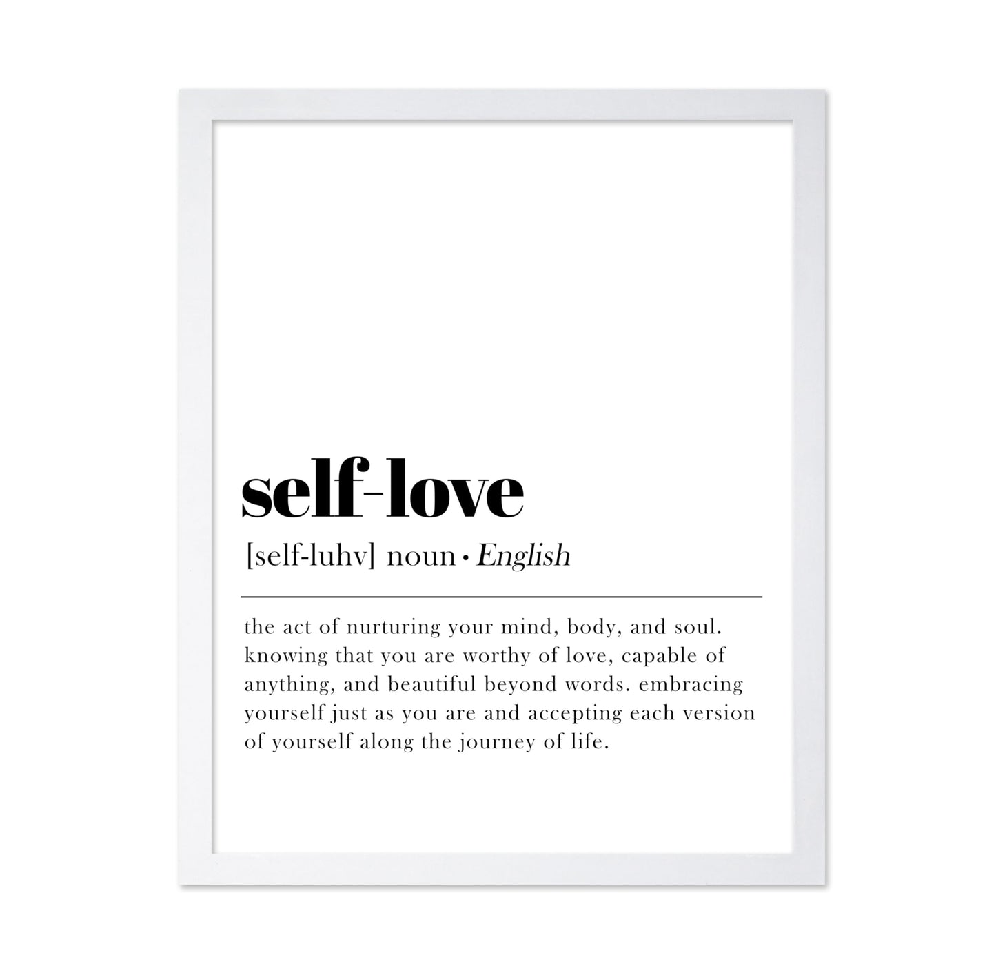 Poster Master Typography Poster - Dictionary Print - 11x14 Poster & White Frame Bundle