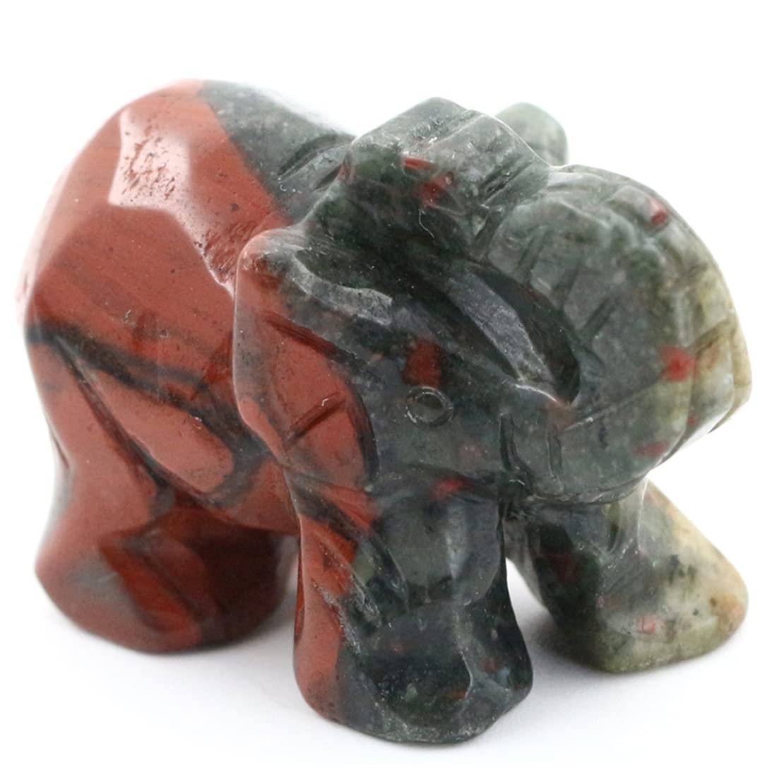 Ouubuuy Africa Bloodstone Crystal Elephant Pocket Guardian Figurine Elephant Statue 1.5 inch for Healing Reiki Spiritual Gift Cute Meditation Office Room Desk Decor