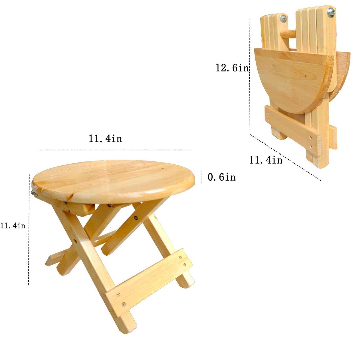 LukPlen Folding Wooden Step Stool, Fully Assembled Foldable Stool, Multi-Purpose Side Table & Foot Rest for Kitchen Bathroom Bedroom Adults Kids, Anti-Slip Stable Space-Saving