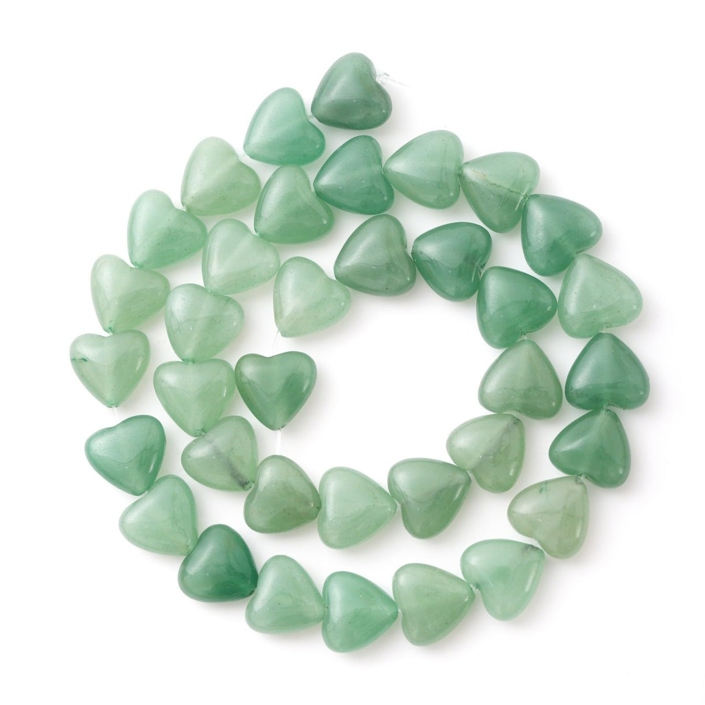 Natural Heart Shaped Green Aventurine Stone Beads 10mm Loose Crystal Healing Beads for DIY Necklace Bracelet Making Gemstone Craft Supplies