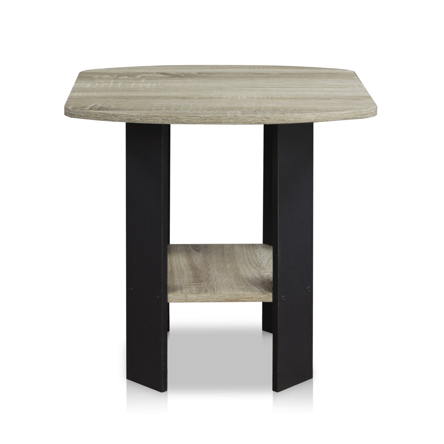 Furinno SIMPLE DESIGN Side Table Set of 2, 2-Tier Modern End Table with Soft Edges, Open Shelves Night Stand, Bedside Table, for Living Room, Bedroom, French Oak