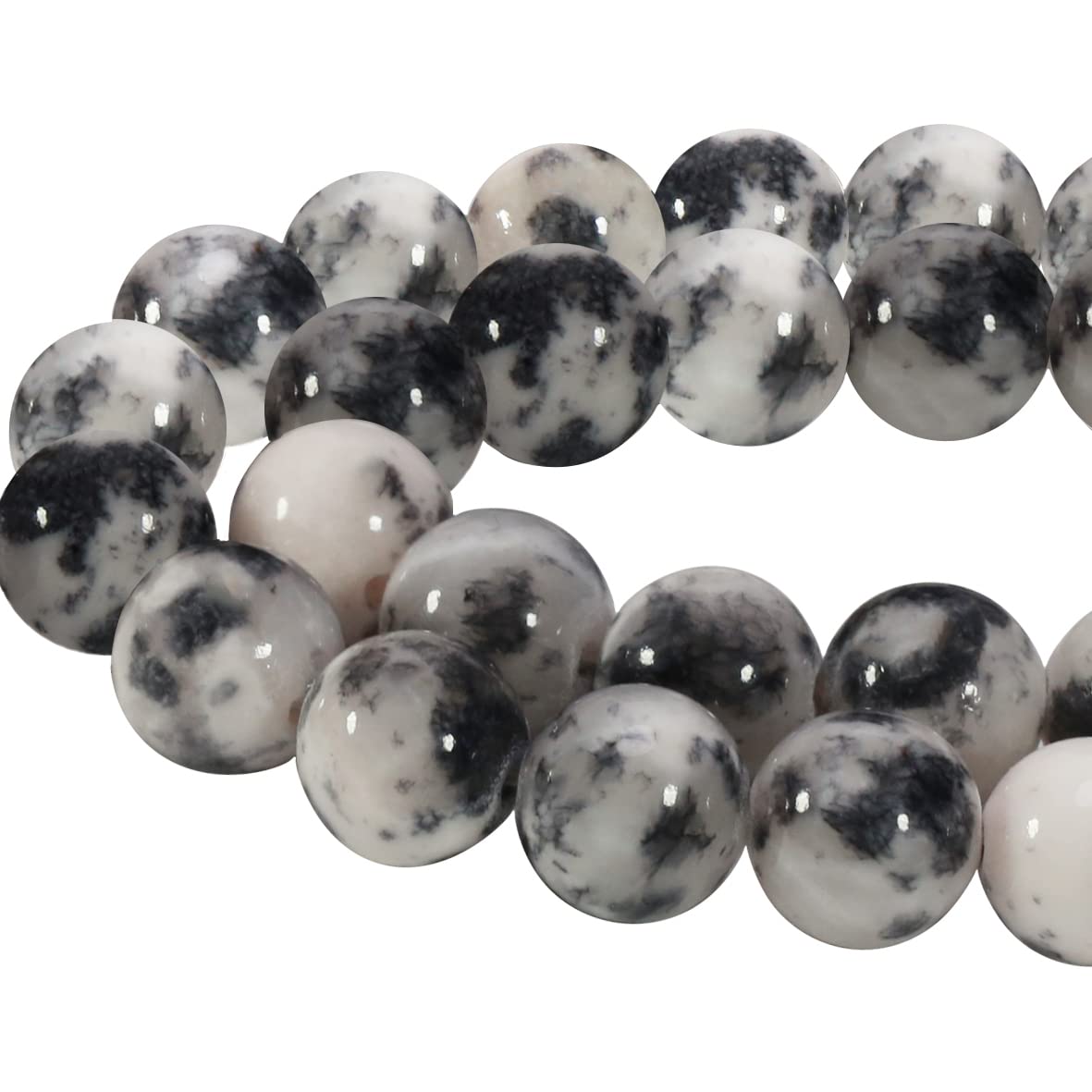 ZHFMLY 10mm Natural Persian Jade Beads,Black Colorful Dyed Healing Crystal Round Loose Stone Beads for Jewelry Making, DIY Bracelets Necklaces, Chakra Energy Craft Supplies