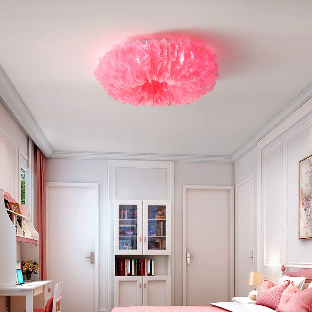 EUUDROBY Nordic Art Ceiling Light Fixture Modern Feather Decorative Ceiling Lamp Children's Room Bedroom Pendant Light 8 Lights E27 Flush Mount Hanging Lamp