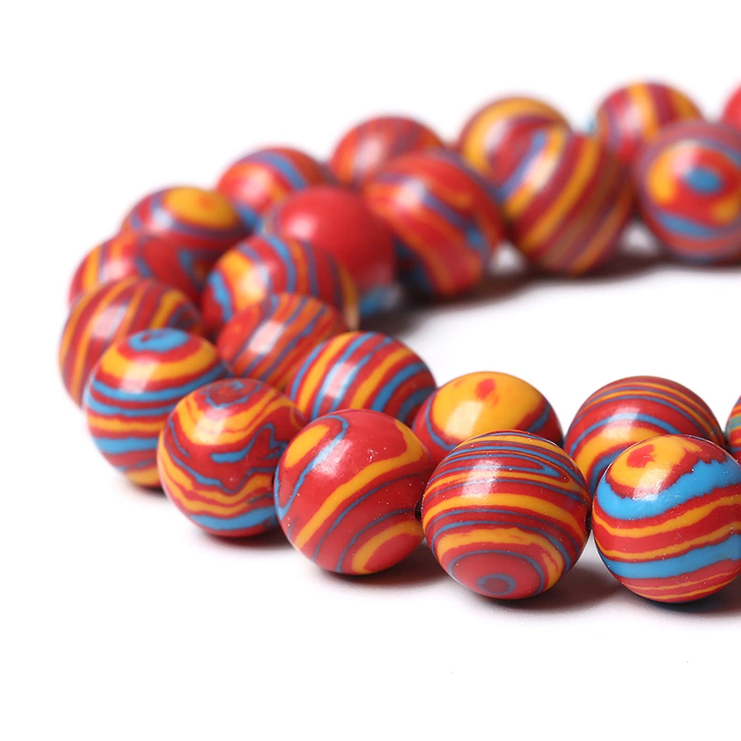 46PCS 8mm Natural Orange Malachite Beads Round Loose Stone Beads for Jewelry Making DIY Bracelet Necklace 15 Inch,Energy Stone Healing Power