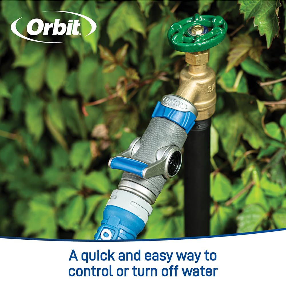 Orbit Heavy-Duty Shut-Off Hose Connector – Zinc Core, Easy-Grip Lever, High-Flow Control 28296