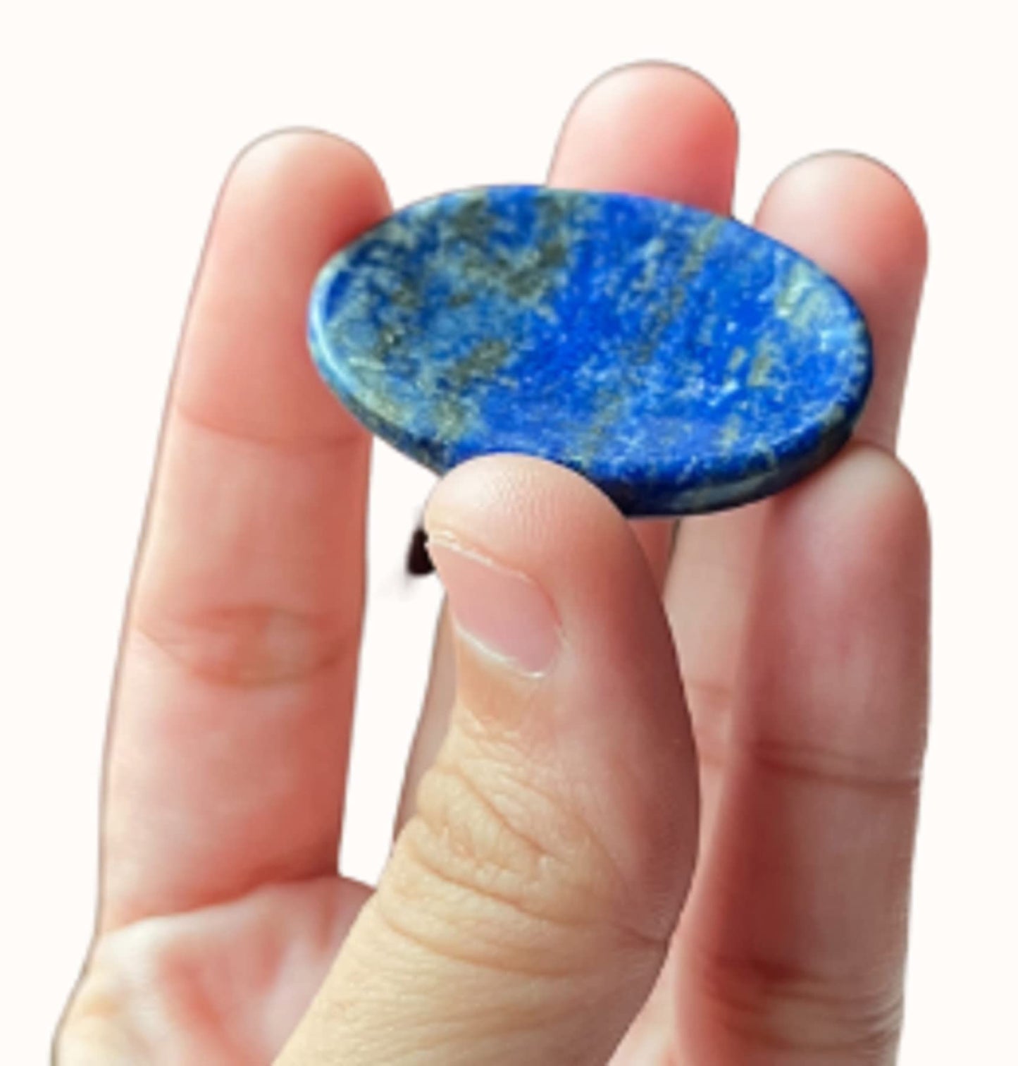 Wholesalegemshop Lapis Lazuli Thumb Worry Stones Metaphysical Gemstone Crystal Healing Reiki Men Women Gift FENG Shui Positive Energy Love Wellness Palm Stones Wicca Powerful